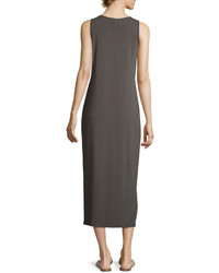 Eileen Fisher Scoop Neck Sleeveless Jersey Long Dress