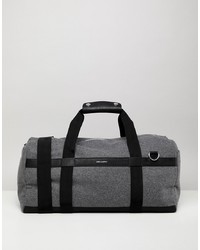 ASOS DESIGN Holdall In Grey With Faux S And Silver Emboss
