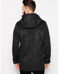 Asos Brand Wool Duffle Coat With Check Lining
