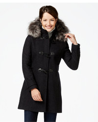 Nautica Faux Fur Trim Duffle Coat