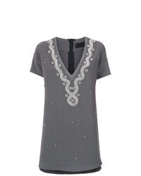 Charcoal Embellished Casual Dress