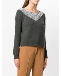 Ermanno Scervino Embellished Contrast Sweater