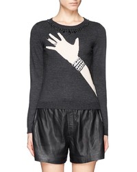 Nobrand Hand With Ring Strass And Crystal Sweater
