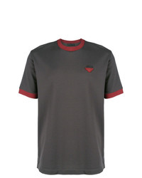 Prada Logo Plaque Ringer T Shirt