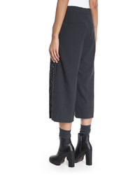 Brunello Cucinelli Embellished Houndstooth Cropped Pants Anthracite