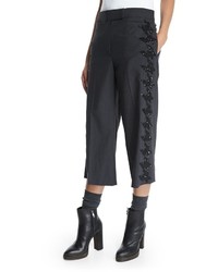 Brunello Cucinelli Embellished Houndstooth Cropped Pants Anthracite