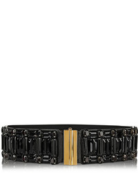 Charcoal Embellished Elastic Waist Belt