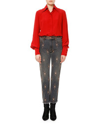 Isabel Marant Nolan Star Embellished Slim Straight Jeans