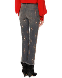 Isabel Marant Nolan Star Embellished Slim Straight Jeans