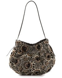 Charcoal Embellished Leather Bag