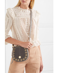 See by Chloe Kriss Mini Eyelet Embellished Textured Leather And Suede Shoulder Bag