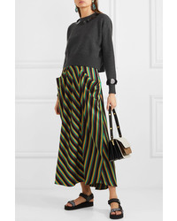 Marni Cropped Paillette Embellished Wool And Cashmere Blend Sweater