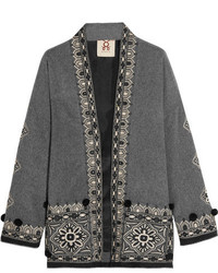 Charcoal Embellished Wool Jacket