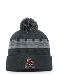 FANATICS Branded Charcoal Arizona Coyotes Authentic Pro Home Ice Cuffed Knit Hat With Pom At Nordstrom