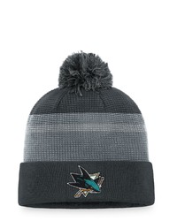 FANATICS Branded Charcoal San Jose Sharks Authentic Pro Home Ice Cuffed Knit Hat With Pom At Nordstrom