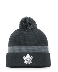 FANATICS Branded Charcoal Toronto Maple Leafs Authentic Pro Home Ice Cuffed Knit Hat With Pom At Nordstrom