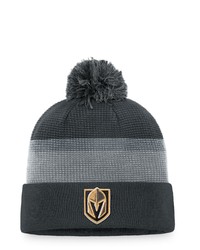 FANATICS Branded Charcoal Vegas Golden Knights Authentic Pro Home Ice Cuffed Knit Hat With Pom At Nordstrom