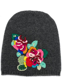 Ermanno Scervino Floral Embroidered Beanie Hat