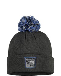 adidas Grayred New York Rangers Locker Room Cuffed Knit Hat With Pom In Charcoal At Nordstrom