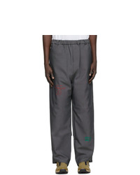 Charcoal Embroidered Chinos
