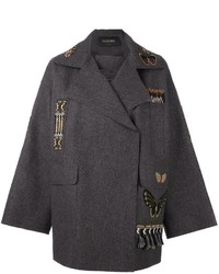 Charcoal Embroidered Coat