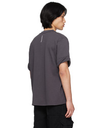 C2h4 Gray Embroidered T Shirt