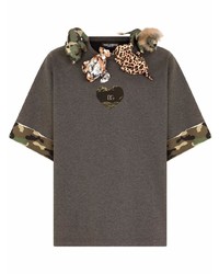 Dolce & Gabbana Plush Toy Camouflage Cuff T Shirt
