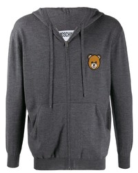 Charcoal Embroidered Fleece Hoodie