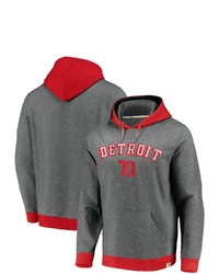 FANATICS Branded Heathered Grayred Detroit Red Wings True Classics Signature Fleece Pullover Hoodie