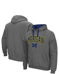 Colosseum Charcoal Michigan Wolverines Big Tall Arch Logo 20 Pullover Hoodie