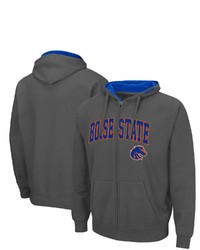 Colosseum Charcoal Boise State Broncos Arch Logo 30 Full Zip Hoodie