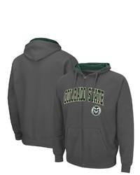 Colosseum Charcoal Colorado State Rams Arch Logo 30 Full Zip Hoodie At Nordstrom