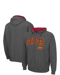 Colosseum Charcoal Iowa State Cyclones Arch Logo 30 Full Zip Hoodie