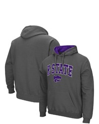 Colosseum Charcoal Kansas State Wildcats Arch Logo 30 Pullover Hoodie