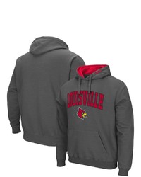 Colosseum Charcoal Louisville Cardinals Arch Logo 30 Pullover Hoodie
