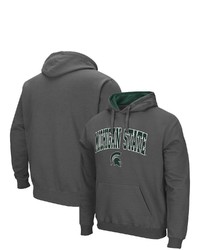 Colosseum Charcoal Michigan State Spartans Arch Logo 30 Pullover Hoodie