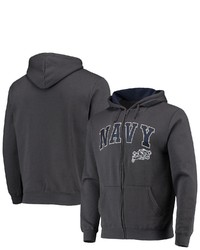 Colosseum Charcoal Navy Mid Arch Logo 30 Full Zip Hoodie