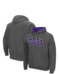 Colosseum Charcoal Tcu Horned Frogs Arch Logo 30 Pullover Hoodie