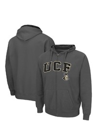 Colosseum Charcoal Ucf Knights Arch Logo 30 Full Zip Hoodie