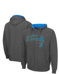 Colosseum Charcoal Ucla Bruins Arch Logo 30 Full Zip Hoodie