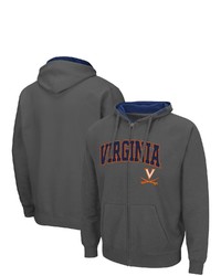 Colosseum Charcoal Virginia Cavaliers Arch Logo 30 Full Zip Hoodie