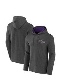NFL X DARIUS RUCKE R Collection By Fanatics Heathered Charcoal Baltimore Ravens Waffle Knit Pullover Hoodie