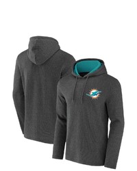 NFL X DARIUS RUCKE R Collection By Fanatics Heathered Charcoal Miami Dolphins Waffle Knit Pullover Hoodie
