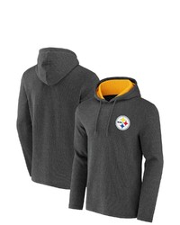 NFL X DARIUS RUCKE R Collection By Fanatics Heathered Charcoal Pittsburgh Ers Waffle Knit Pullover Hoodie