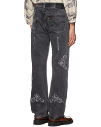 Children Of The Discordance Black 501 Embroidery Jeans