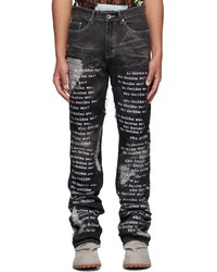 Who Decides War by MRDR BRVDO Black Embroidered Jeans