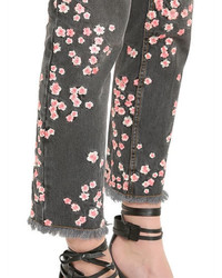 Isabel Marant Floral Embroidered Cotton Denim Jeans