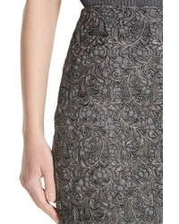 St. John Collection Plume Embroidered Lace Pencil Skirt