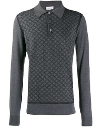 Charcoal Embroidered Polo Neck Sweater