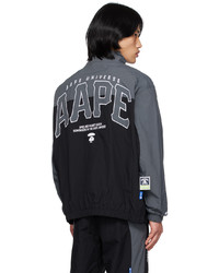 AAPE BY A BATHING APE Gray Black Embroidered Jacket